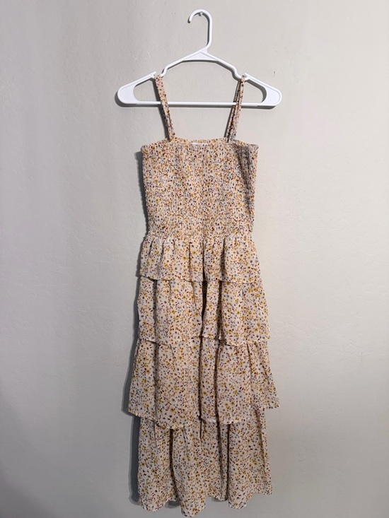 Mimi Chica Dresses & Skirts - Yellow Floral Tiered Sundress size medium.